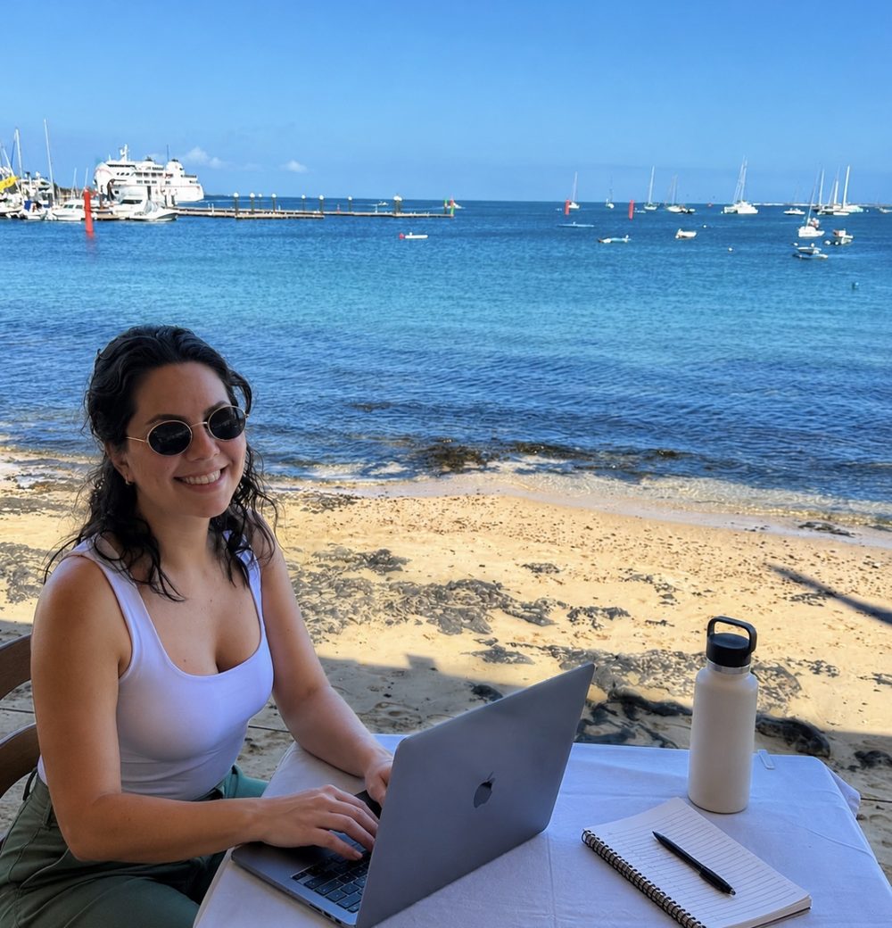Working remotely from the beach